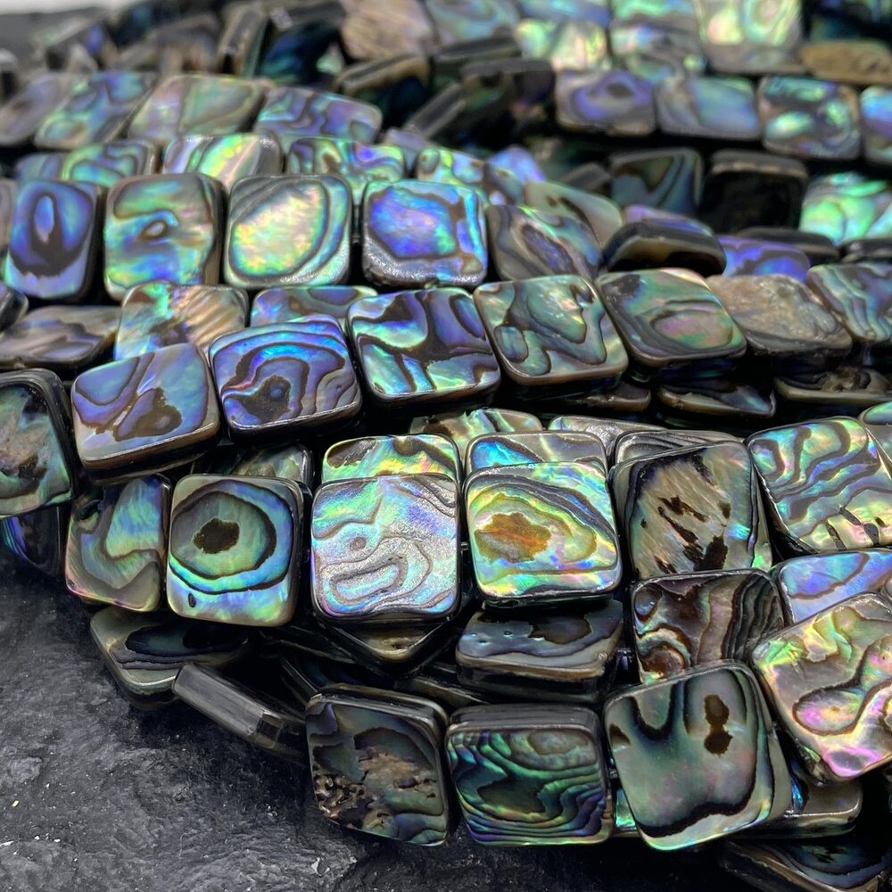 5431 ABCGEMS 33 Pcs AAA Abalone Paua Shell Beads from Coastal New Zealand